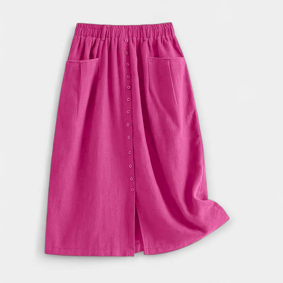 Midi Skirt with Vintage Print