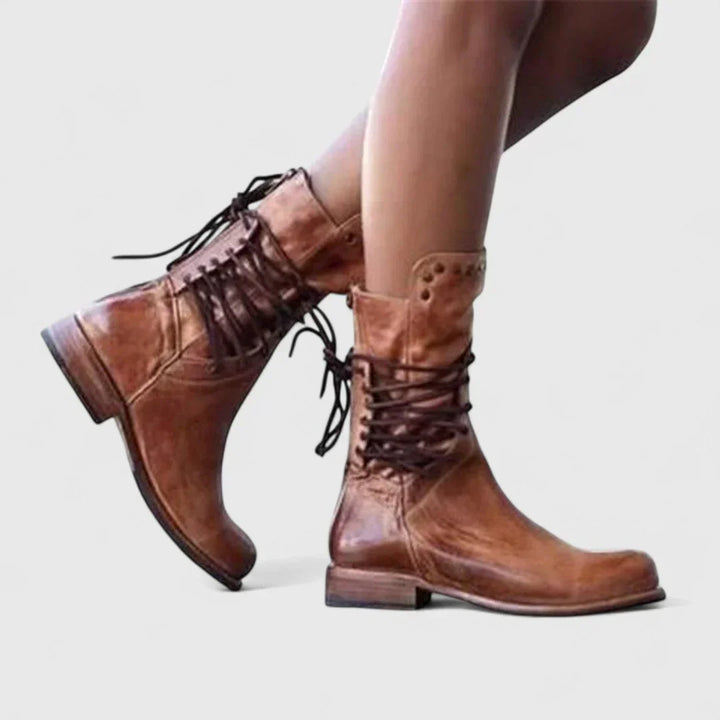 Thyra - Leather lace-up ankle boots for timeless style