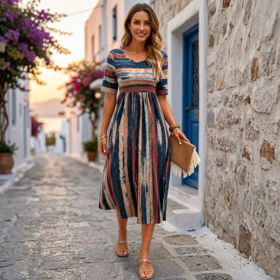 Nuala - Striped Midi Dress