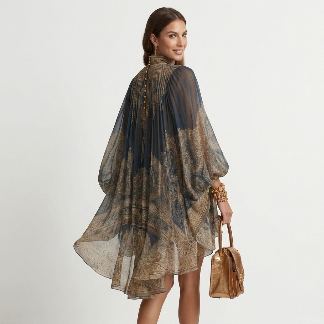 Gráinne – Short Dress with Asymmetric Neckline