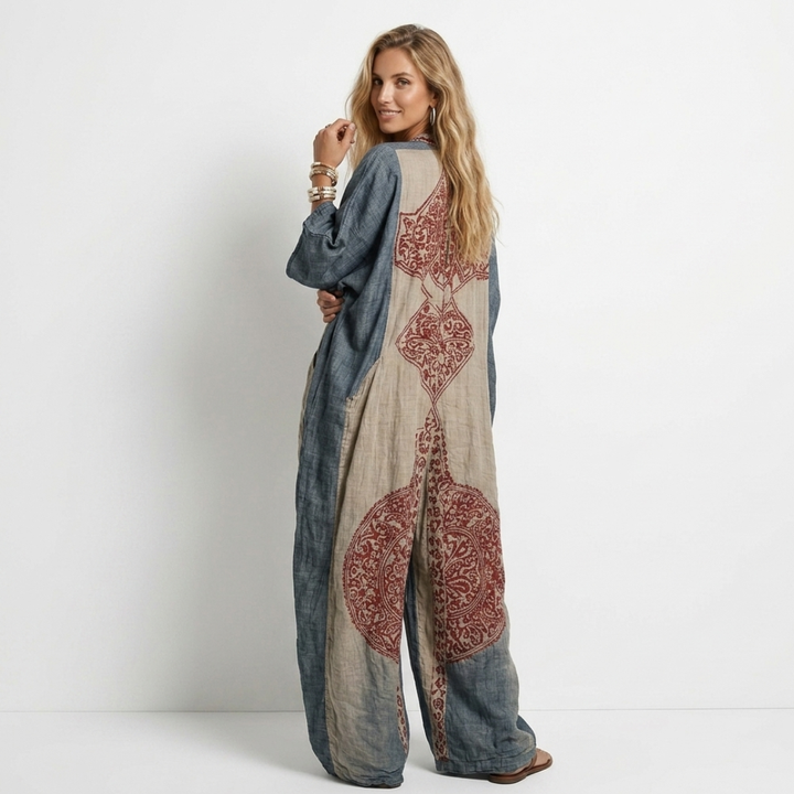 Freja - Jumpsuit with Vintage Print
