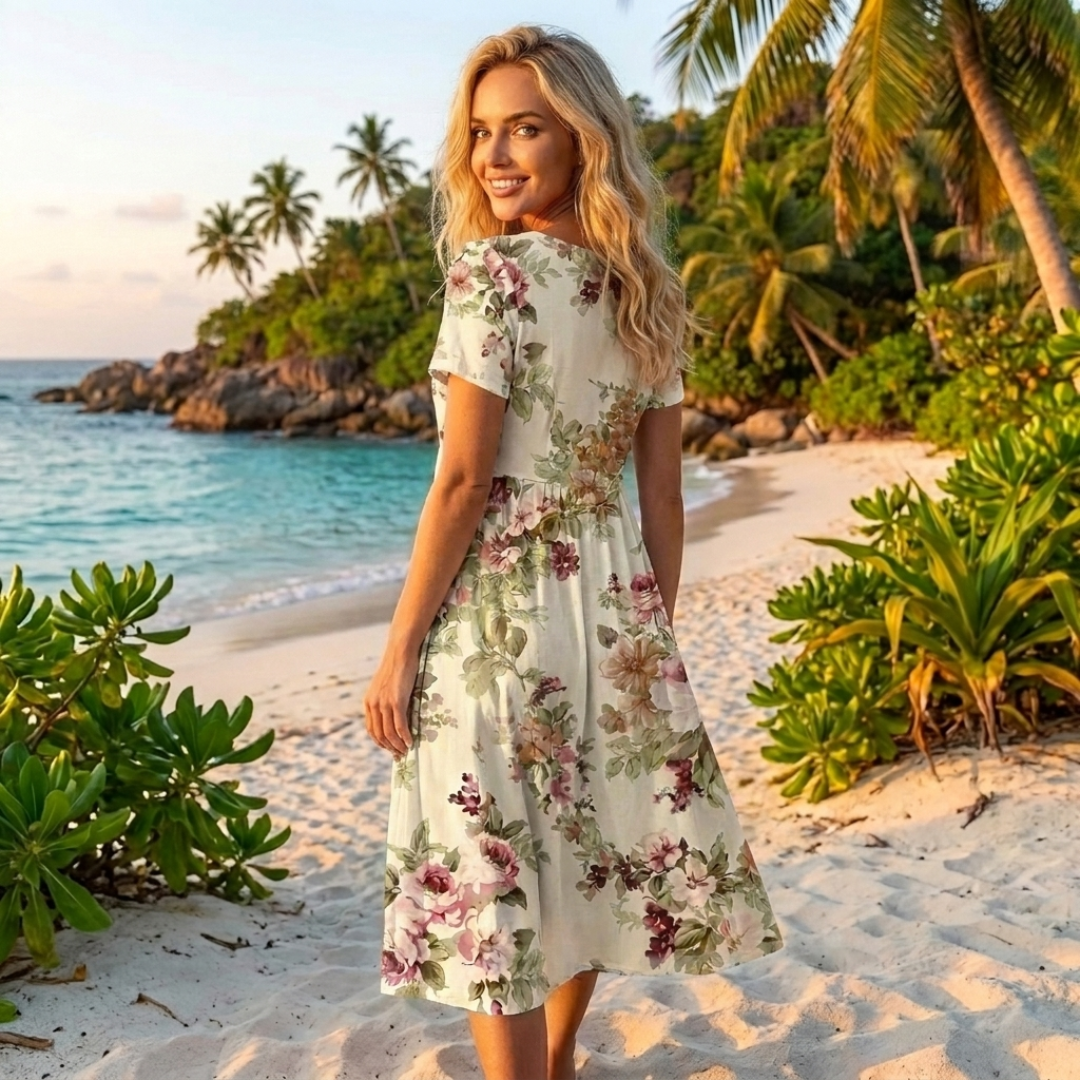 Saoirse - Vintage Dress with Floral Print