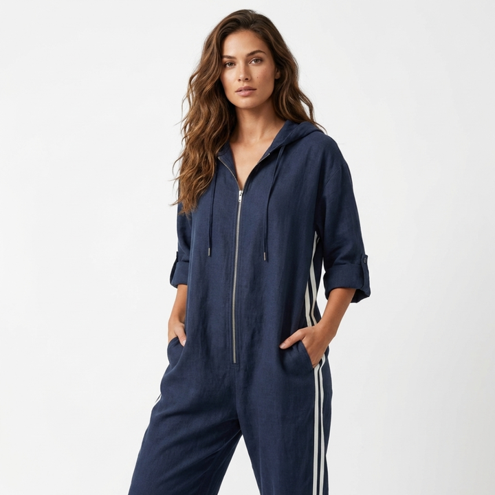 Ciara - Striped Jumpsuit in Sporty Style