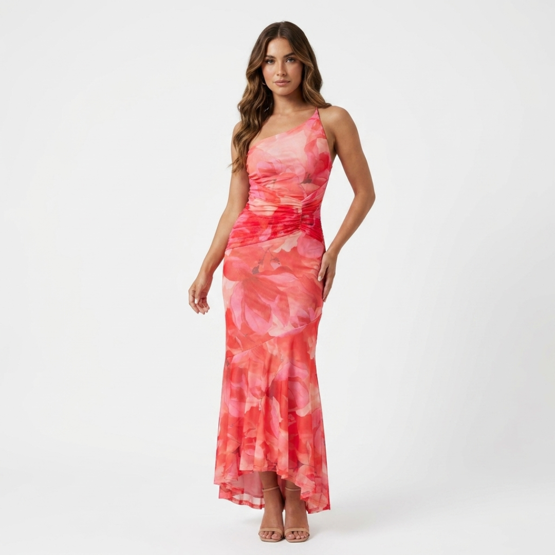 Mai - Dress with pleated shoulder