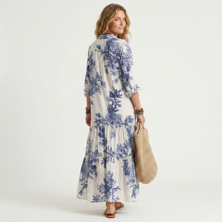 Lærke - Floral Button-Front Maxi Dress