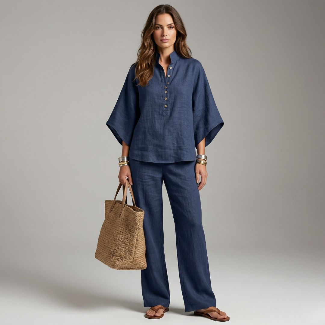 Roisin - Elegant 2-Piece Set in Cotton and Linen
