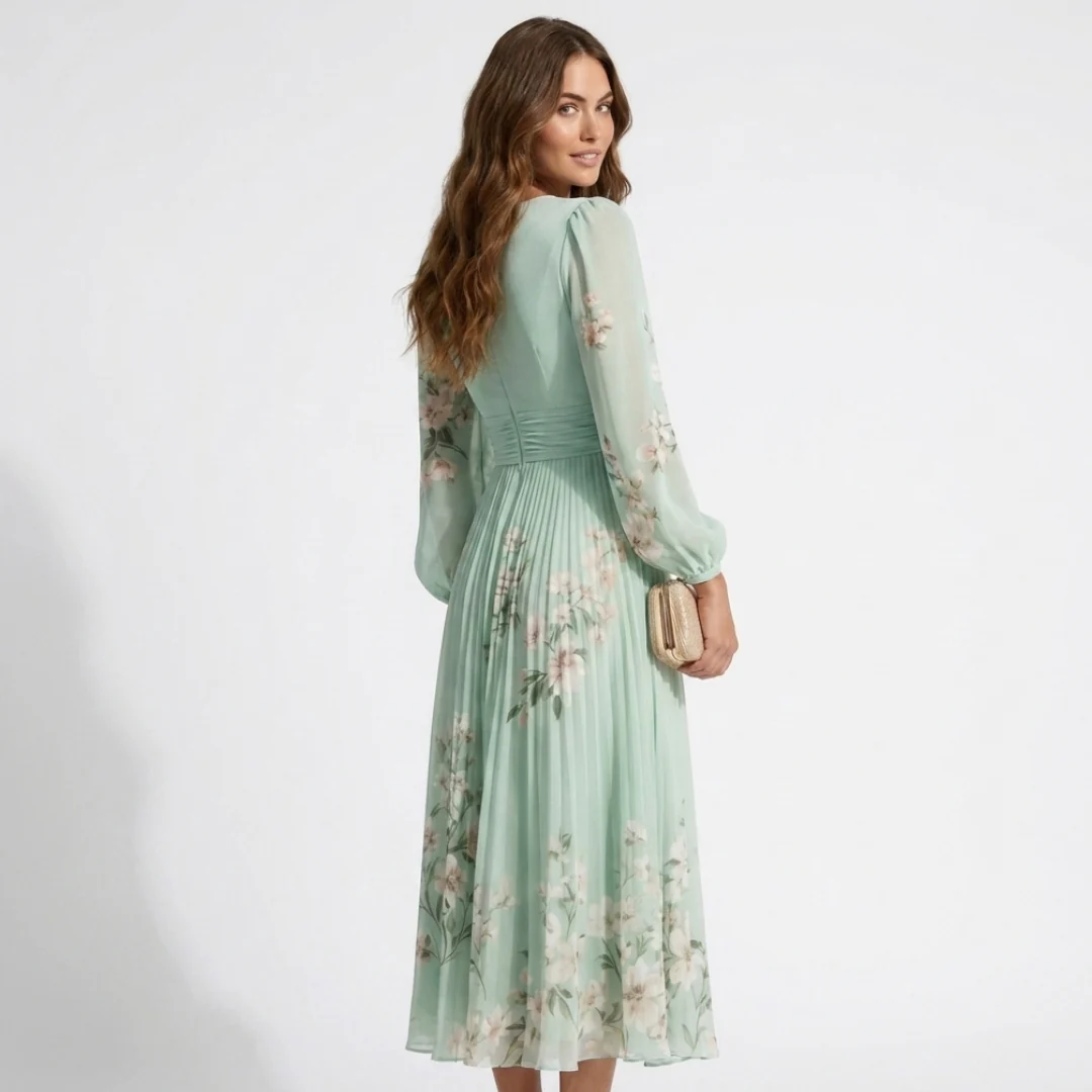 Vilhelmine – Floral Midi Dress with Spring Elegance