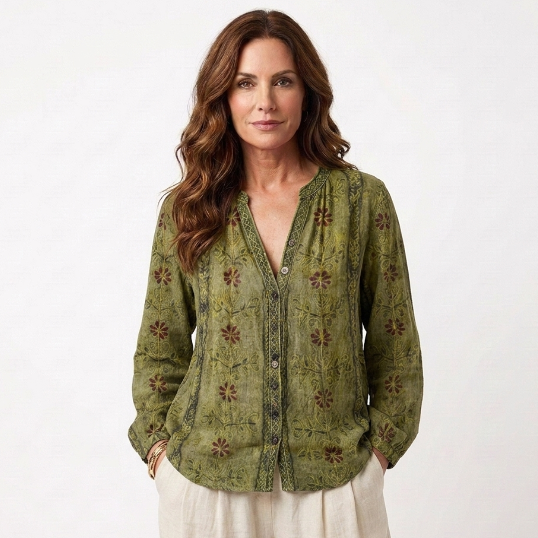Bláthnaid - Retro Print Blouse