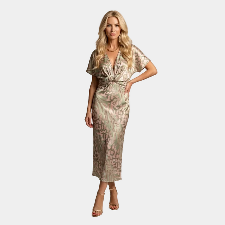 Astrid - Copper-coloured midi dress