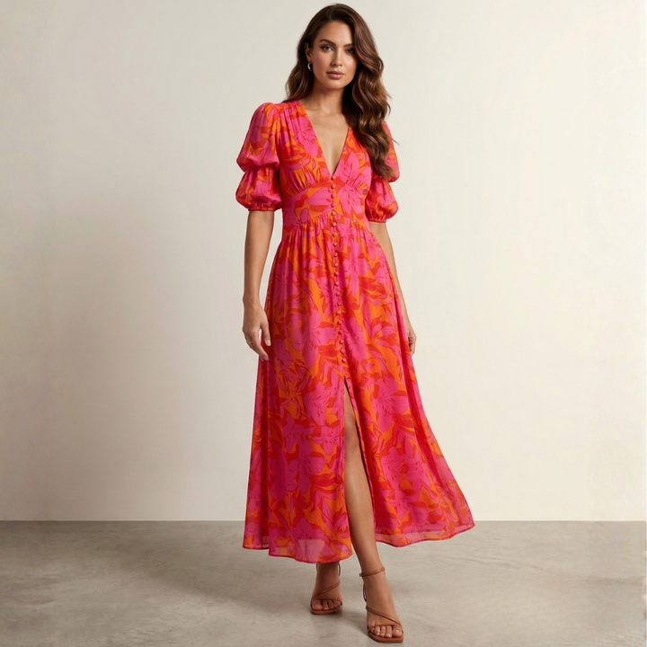 Clodagh - Maxi Dress with Deep Neckline