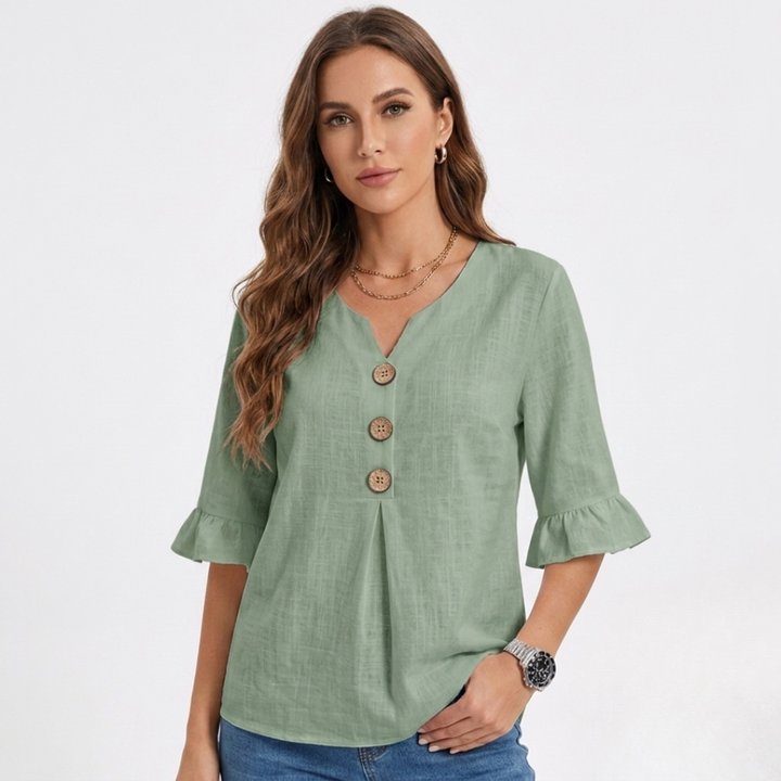 Lotte - Simple Blouse with Buttons