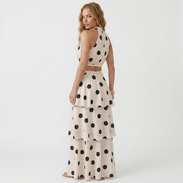Nuala - Set with Polka Dot Top and Long Skirt