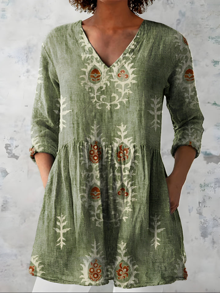 Aoife | Long Blouse with V-Neck