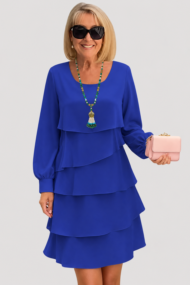 Nuala | Elegant Ruffled Dress with Long Sleeves