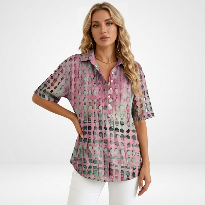 Niamh - Deep V-Neck Blouse