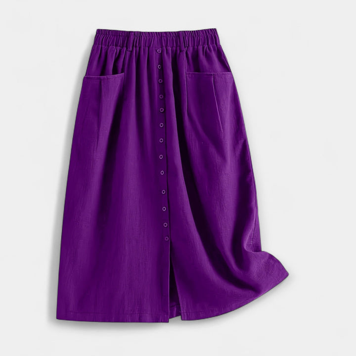 Midi Skirt with Vintage Print