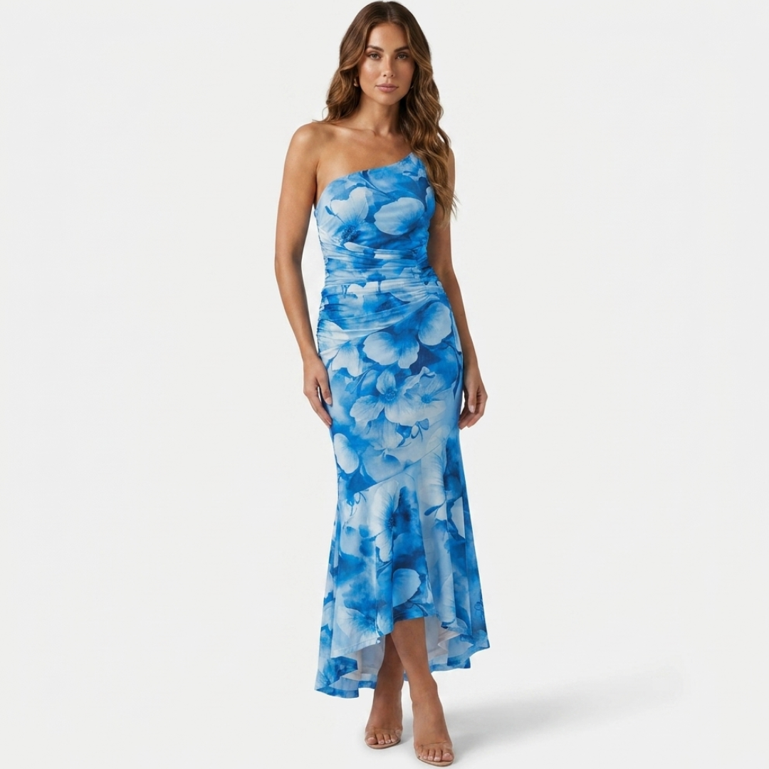 Mai - Dress with pleated shoulder