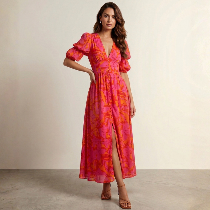 Clodagh - Maxi Dress with Deep Neckline