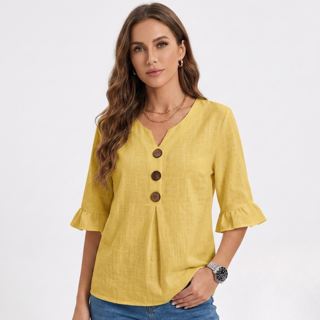 Lotte - Simple Blouse with Buttons