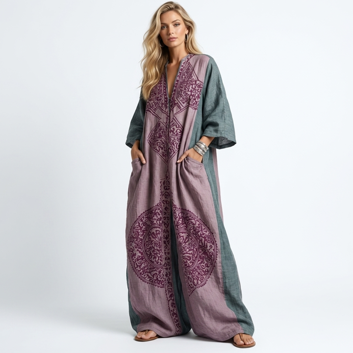 Freja - Jumpsuit with Vintage Print