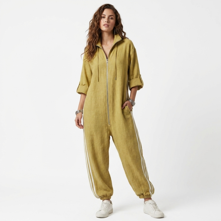Ciara - Striped Jumpsuit in Sporty Style