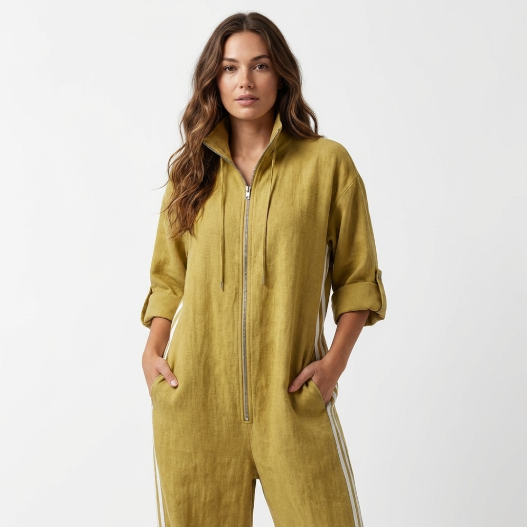 Ciara - Striped Jumpsuit in Sporty Style