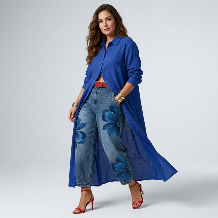 Carina - Set with trousers and long-sleeved shirt