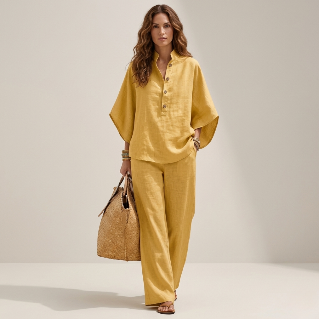 Roisin - Elegant 2-Piece Set in Cotton and Linen