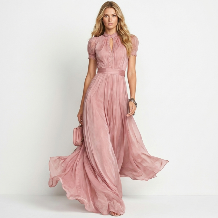 Nuala - Long Dress with Deep Neckline