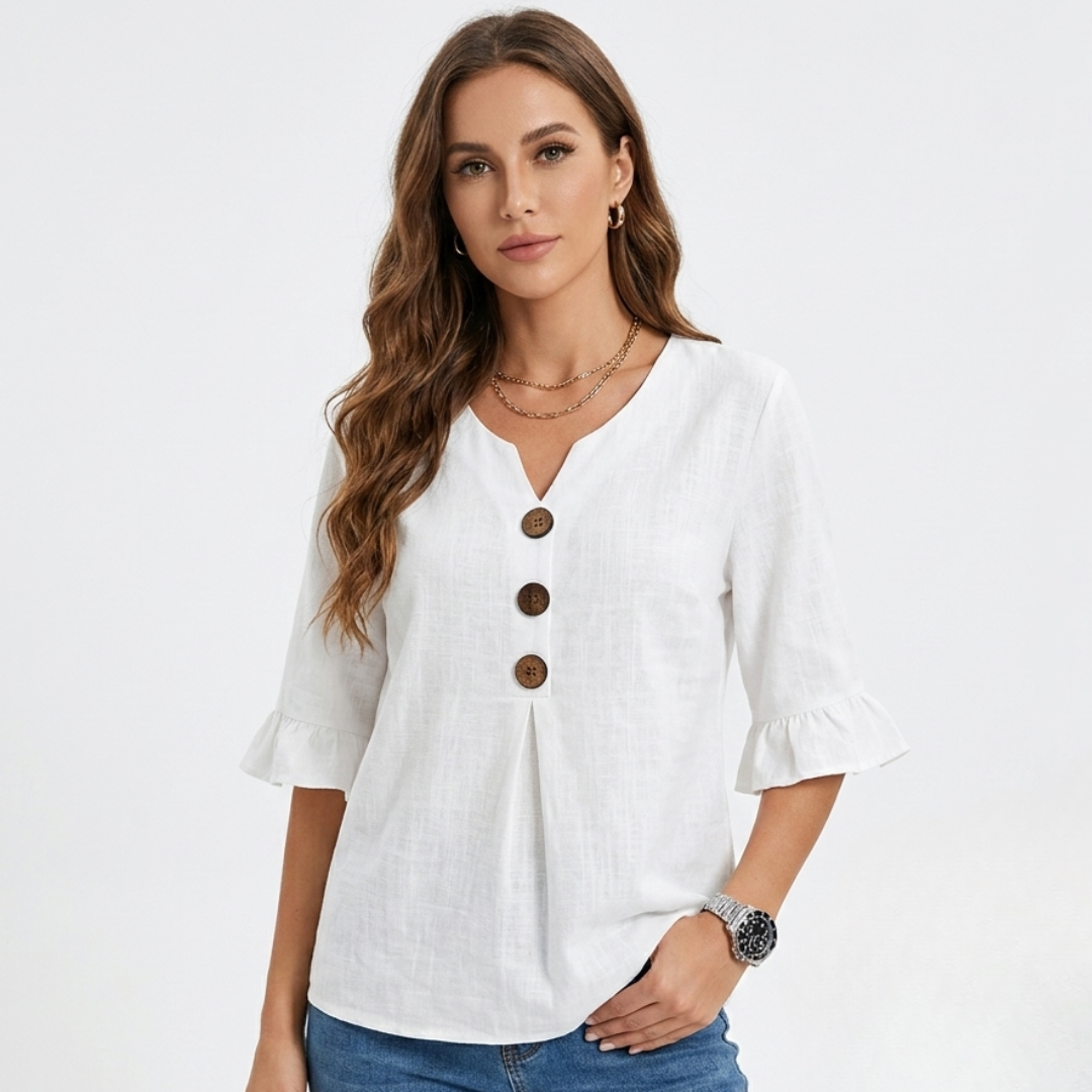 Lotte - Simple Blouse with Buttons