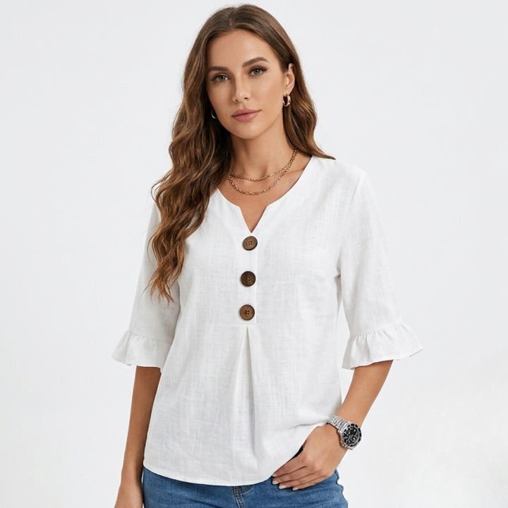 Lotte - Simple Blouse with Buttons
