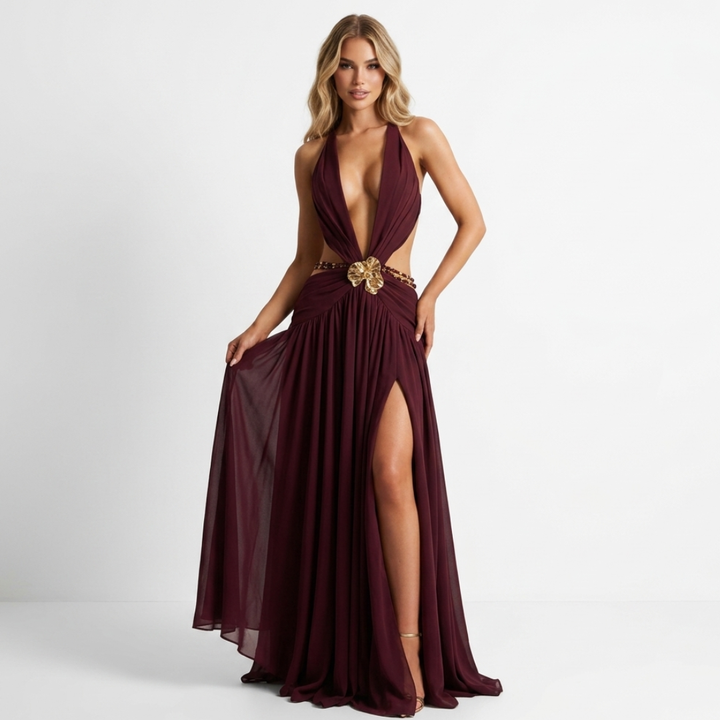 Róisín - Maxi Dress with Deep Neckline
