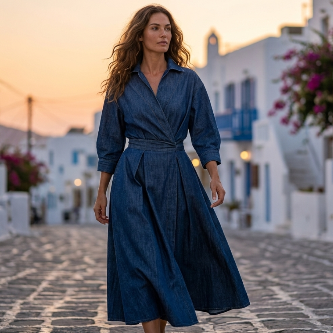 Linnea - Elegant Cotton Dress with Collar