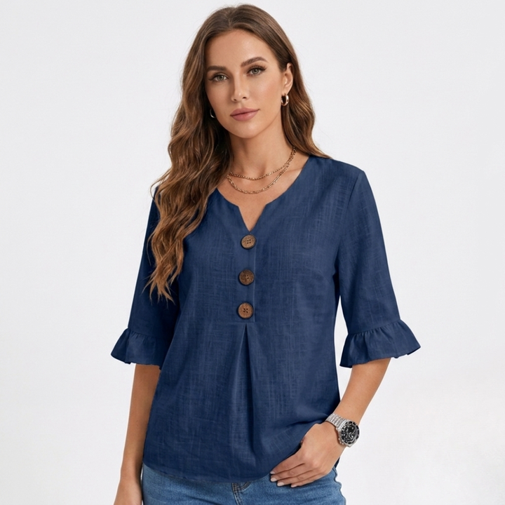 Lotte - Simple Blouse with Buttons