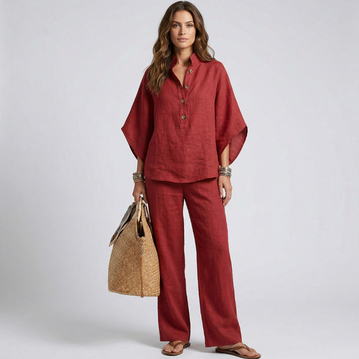 Roisin - Elegant 2-Piece Set in Cotton and Linen