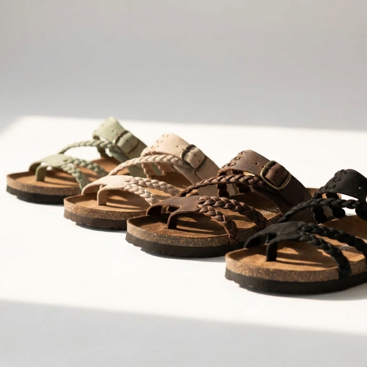 Niamh – Woven Cork Sandals
