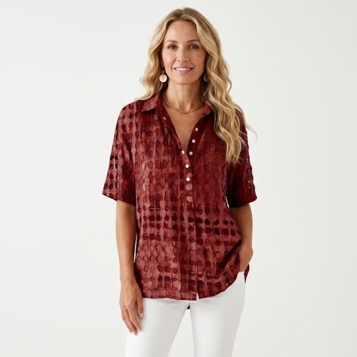 Niamh - Deep V-Neck Blouse