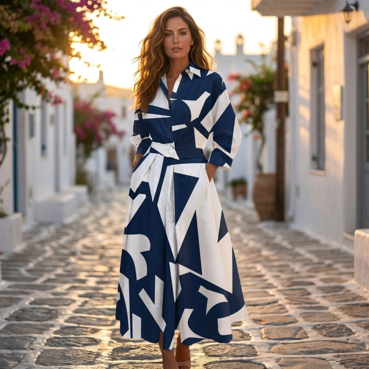 Linnea - Elegant Cotton Dress with Collar