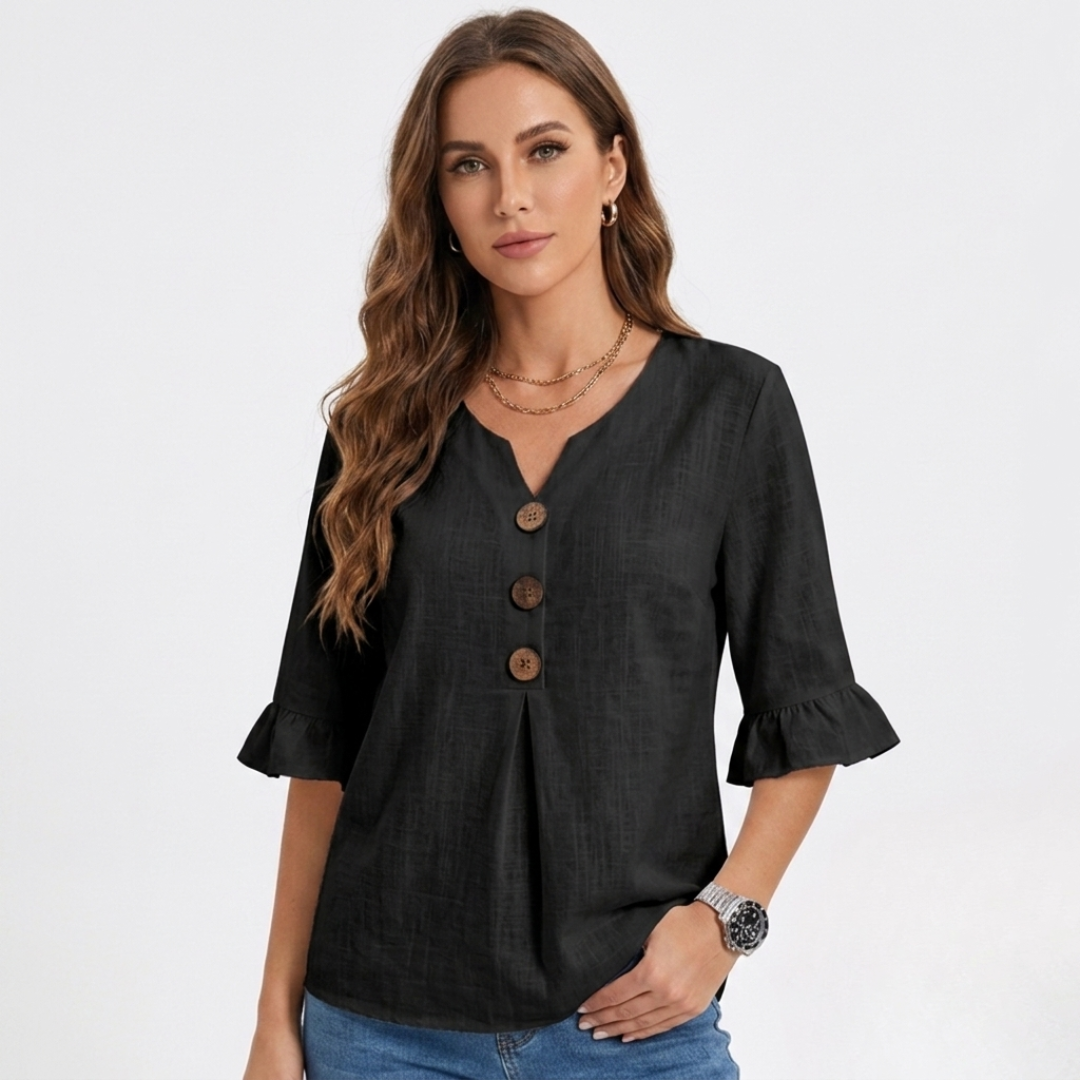 Lotte - Simple Blouse with Buttons