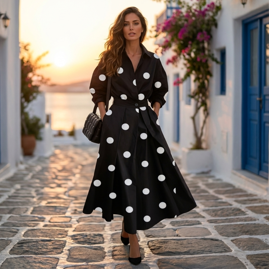 Linnea - Elegant Cotton Dress with Collar