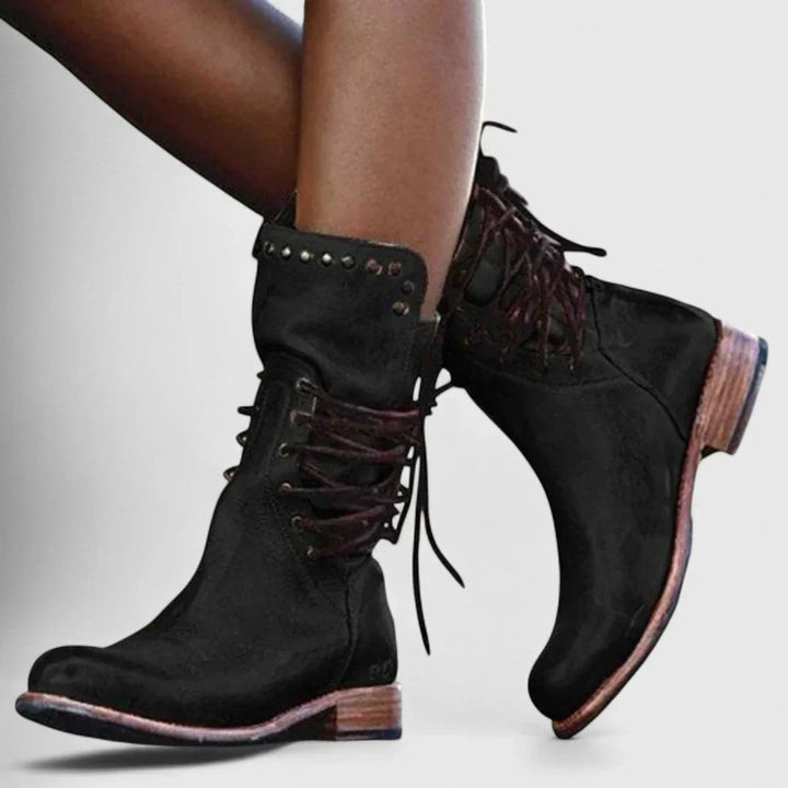 Thyra - Leather lace-up ankle boots for timeless style