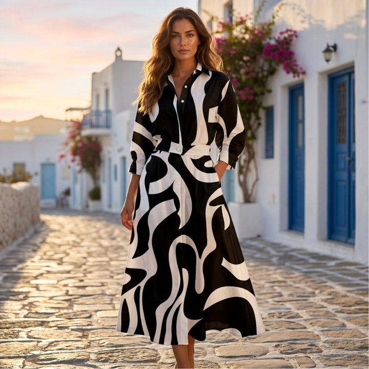 Linnea - Elegant Cotton Dress with Collar