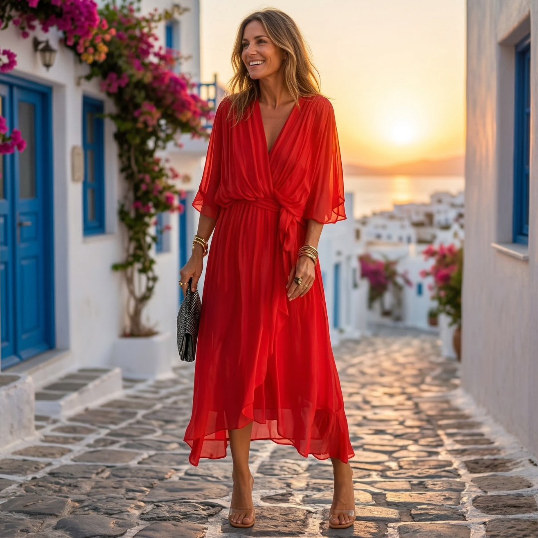 Sinéad - Dress with Wide V-Neck