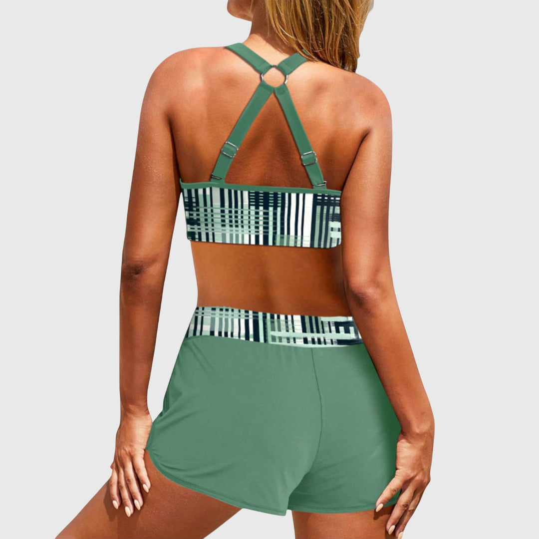 Jette - Striped high-waisted bikini