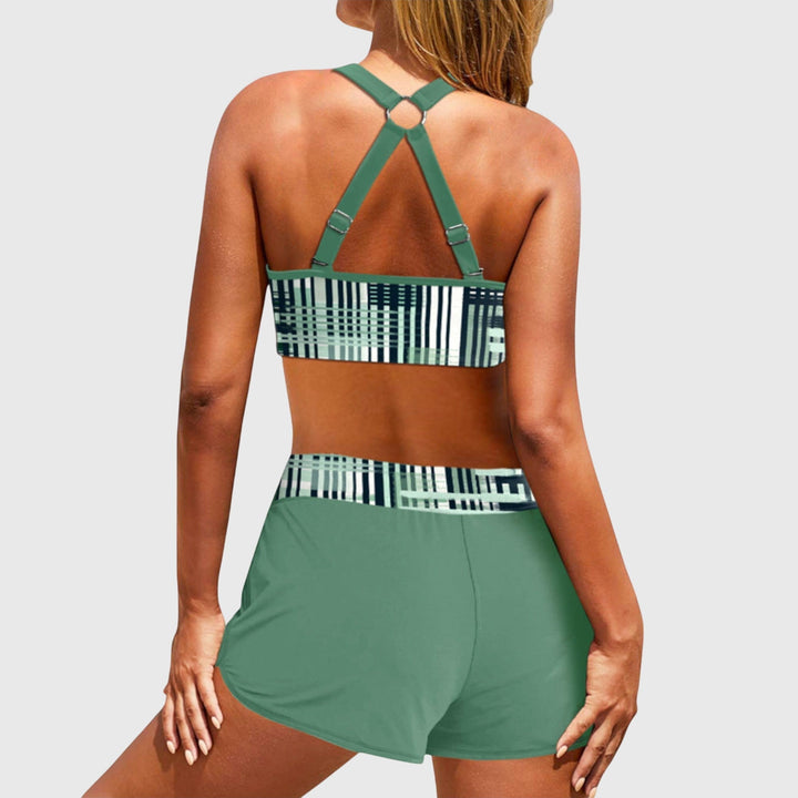 Jette - Striped high-waisted bikini