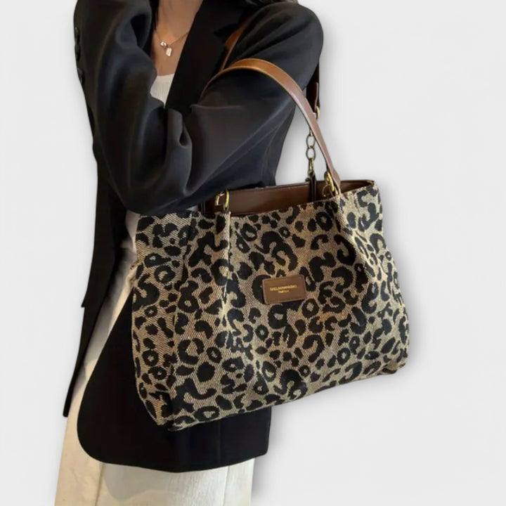 Canvas Bag with Leopard Print