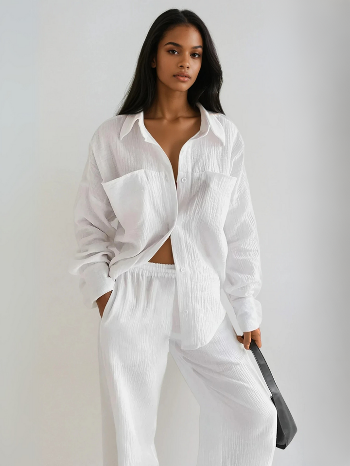 Minimalist Casual Set with Shirt and Pants