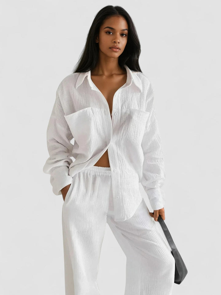 Minimalist Casual Set with Shirt and Pants