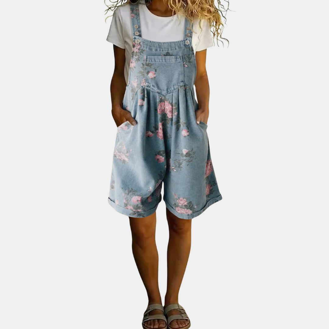 Jonna™ | Vintage floral denim jumpsuit