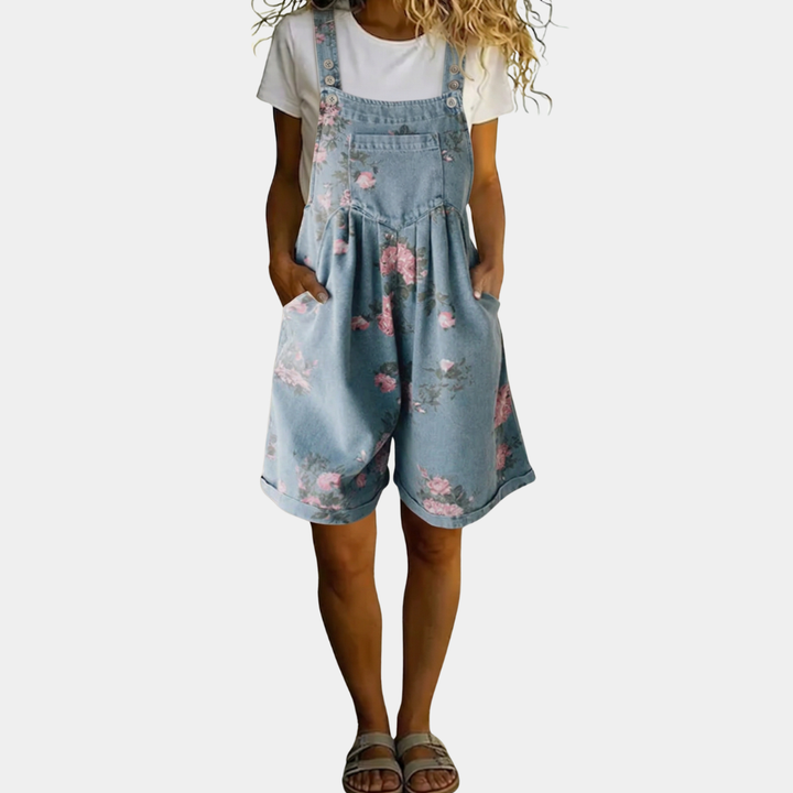Jonna™ | Vintage floral denim jumpsuit